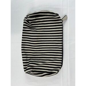 Striped Canvas Zippered Pouch Cosmetic Bag Makeup‎ Organizer Travel Pouch